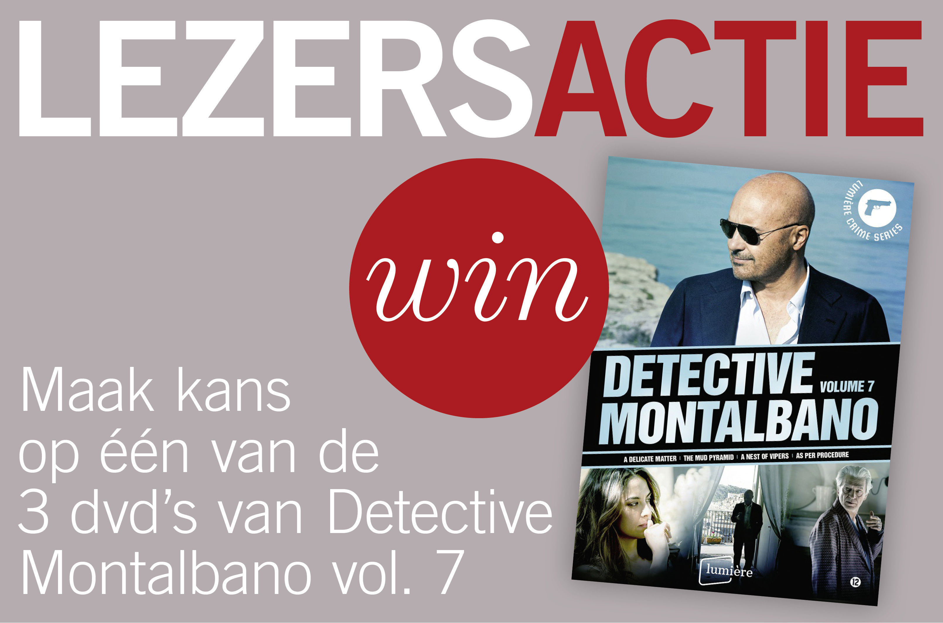 Maak kans op één van de 3 dvd's van Detective Montalbano volume 7.